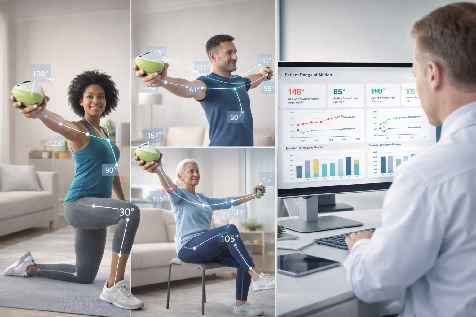 Patient using OrthoRPM for guided home rehabilitation