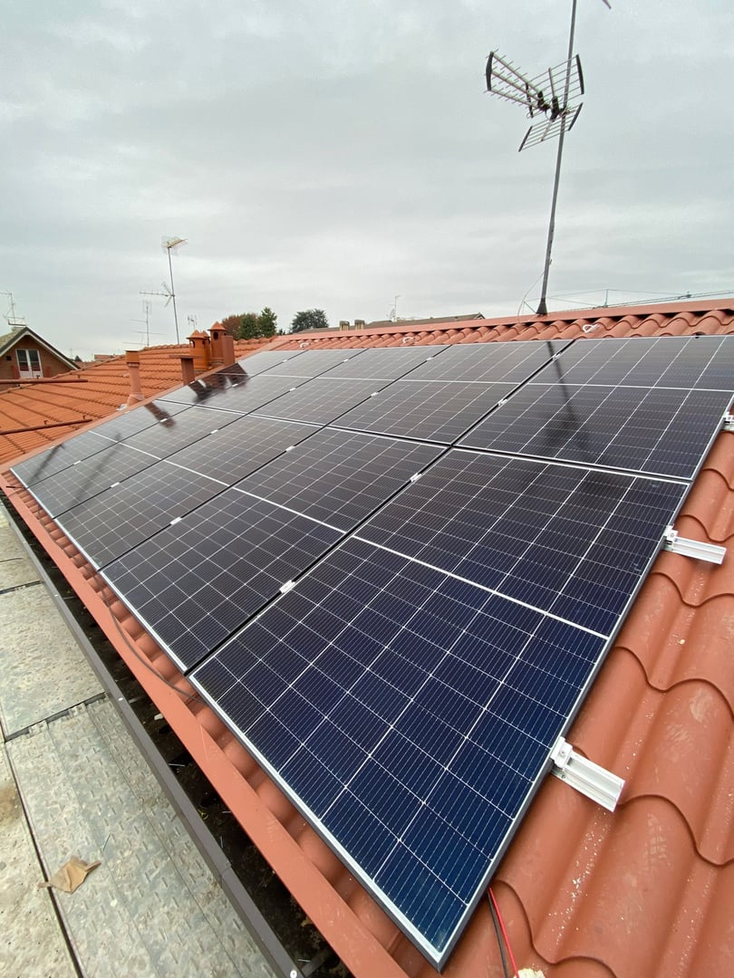 Solar Panels on the Roof of a Modern House