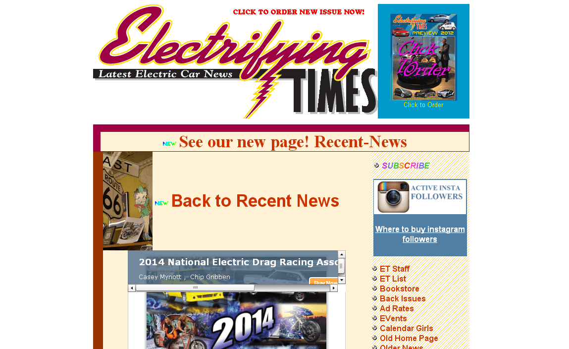 Before website redesign screenshot showing poor design