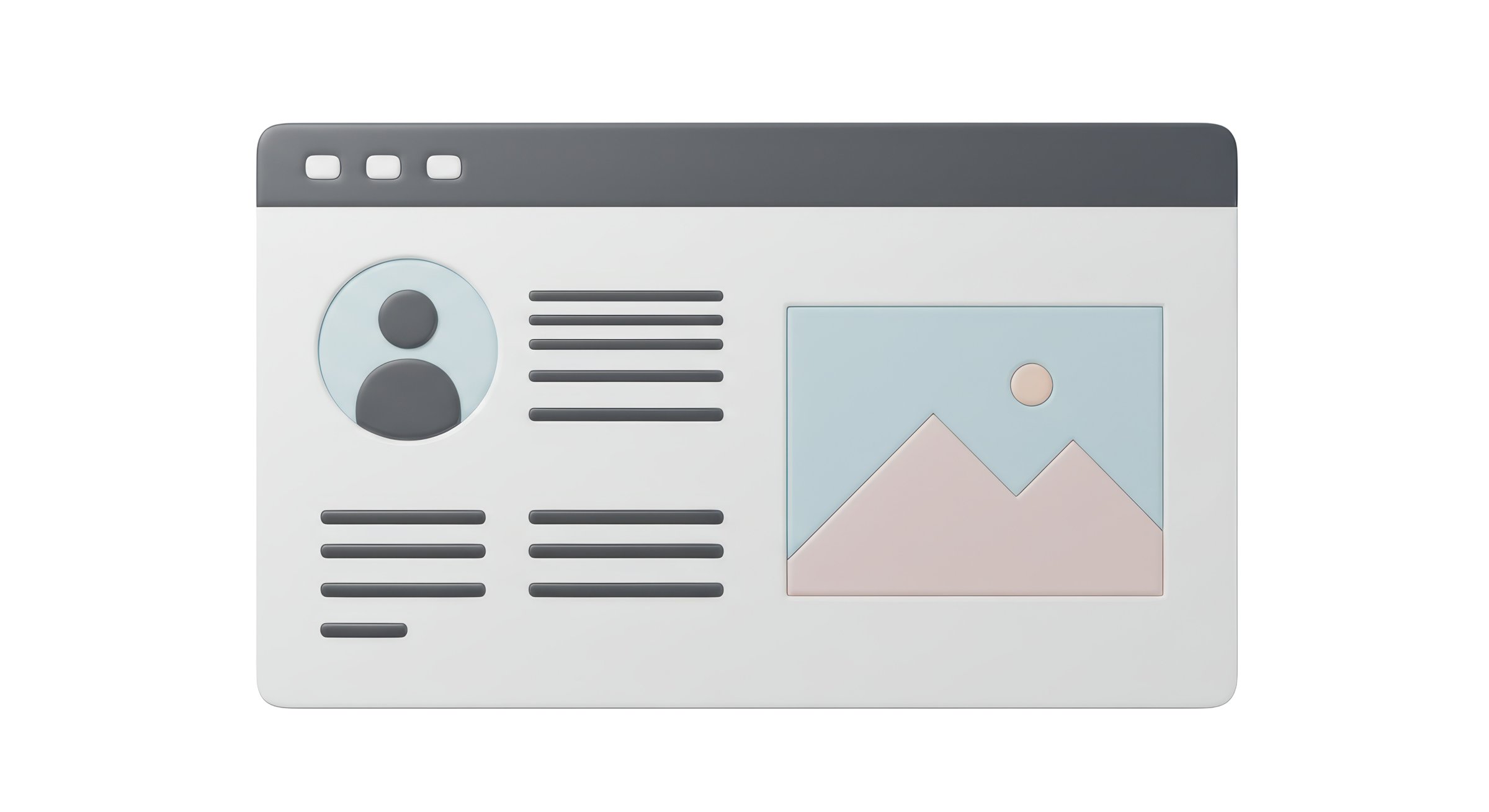 Isolated Website Interface with Profile and Content