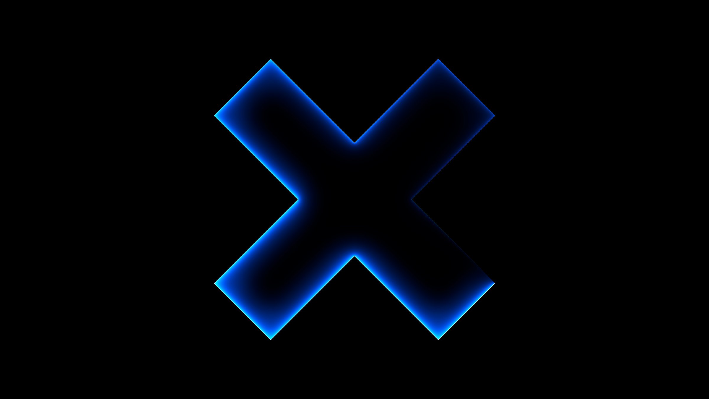 Cross shape or letter X. Computer generated 3d render