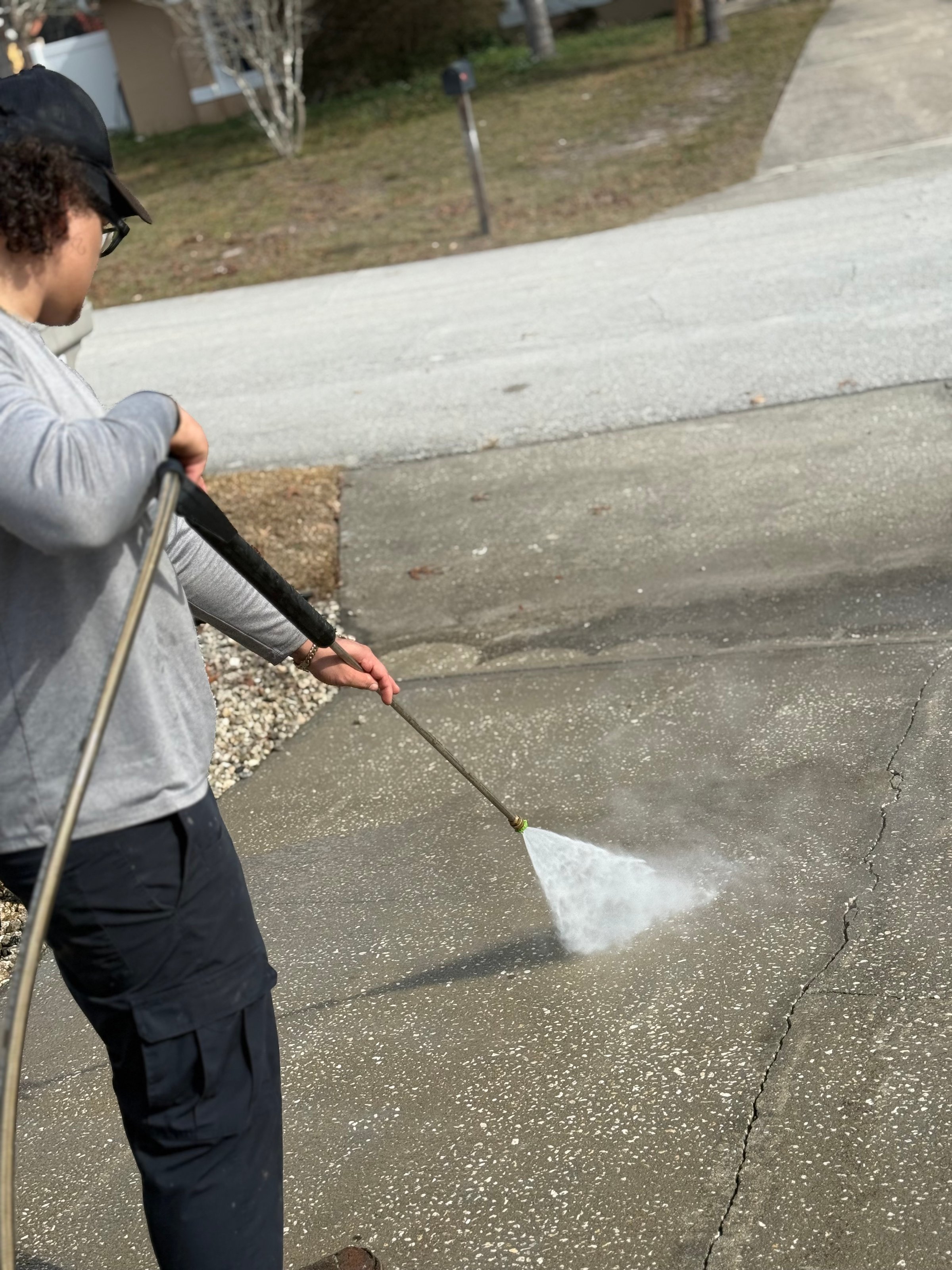 After pressure washing