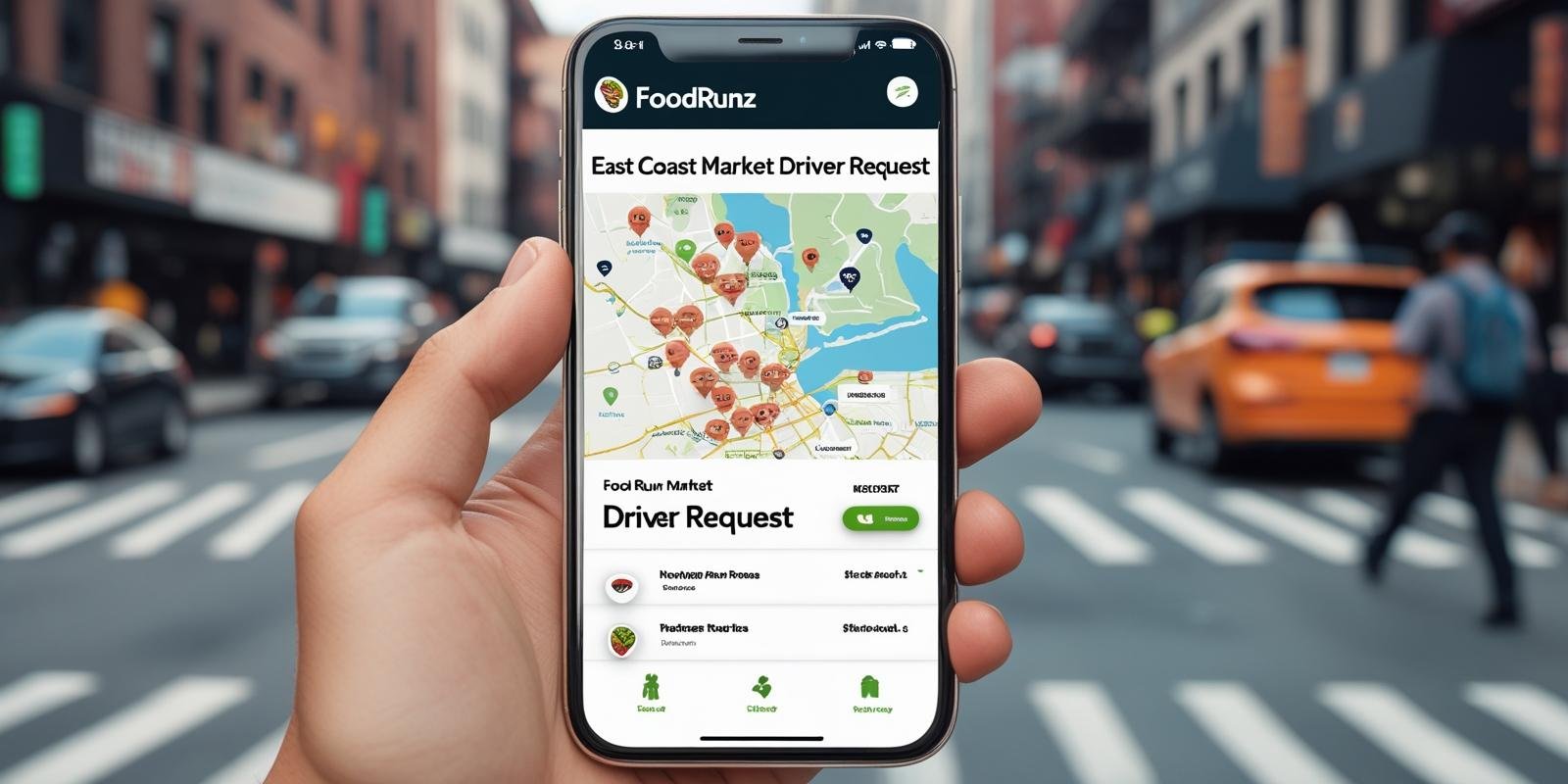 FoodRunz East Coast Market Driver Request App