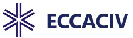 Logo of ECCACIV with a geometric star-like design to the left of the text.
