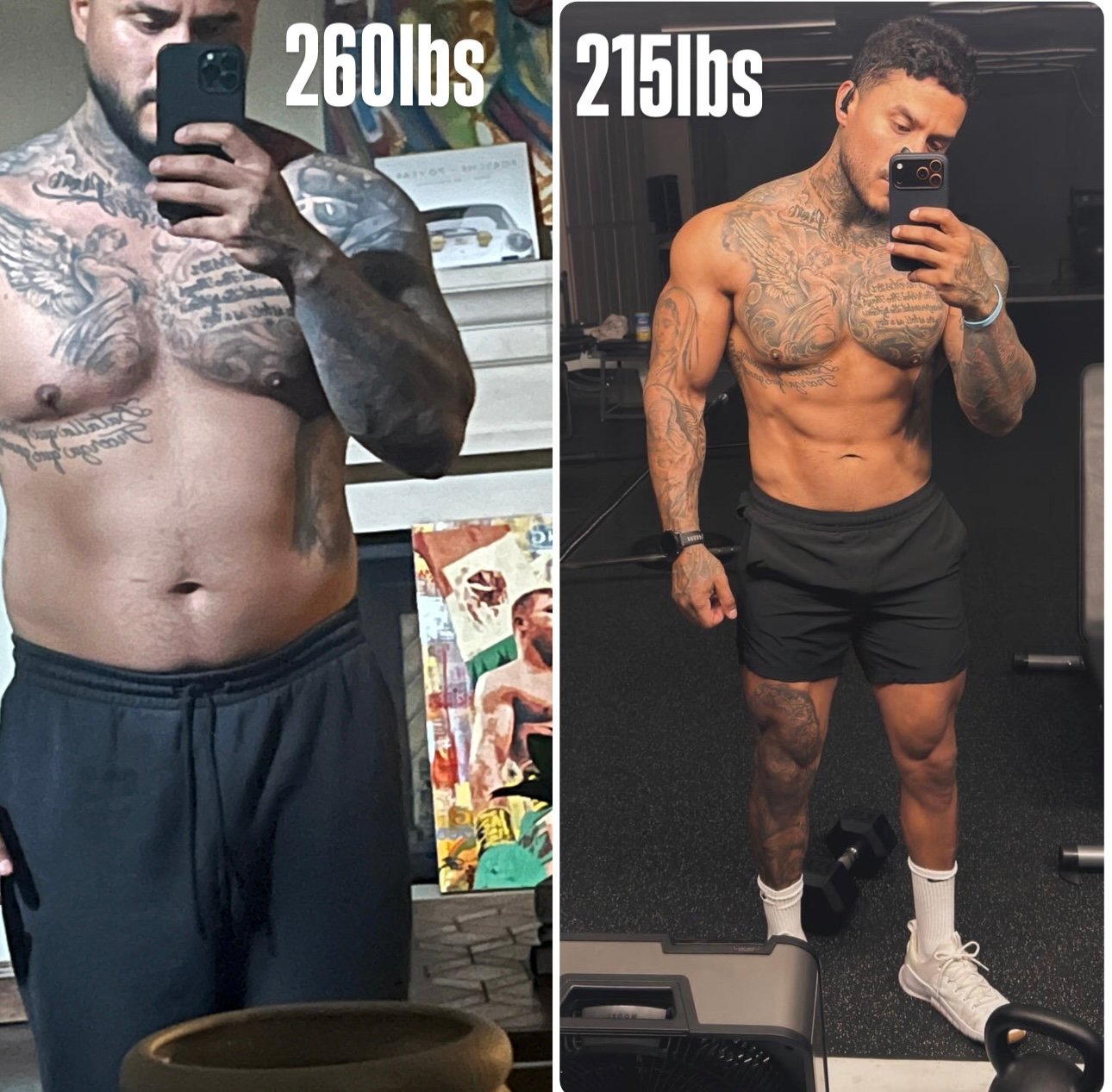 Before and after transformation photo