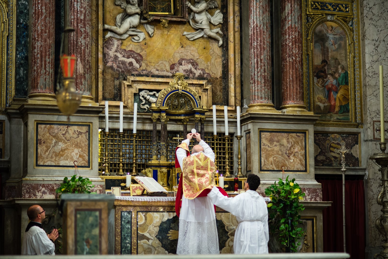 Rome - 7 September 2017 - celebration of the Holy Mass vetus ordo, Mass in Latin, in the days of the pilgrimage summorum pontificum decennial.