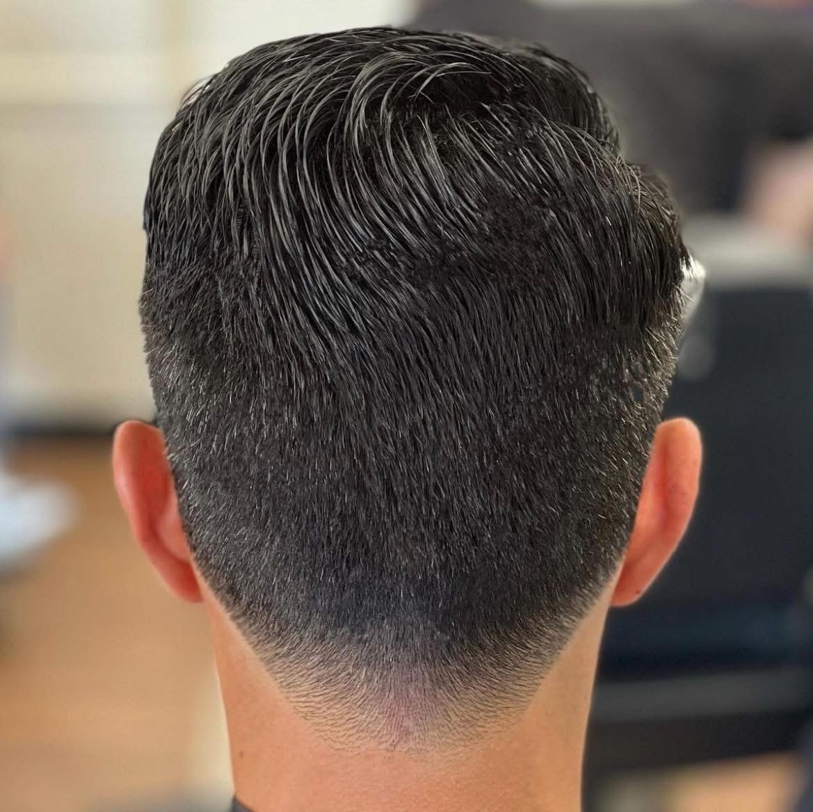 Classic buzz cut with clean lineup