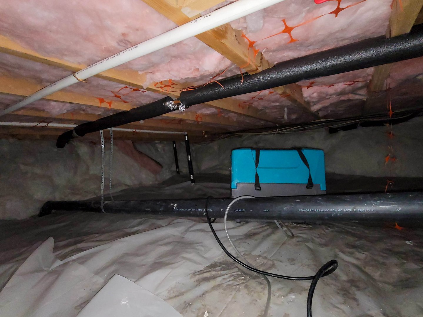 Dehumidifier in a crawlspace