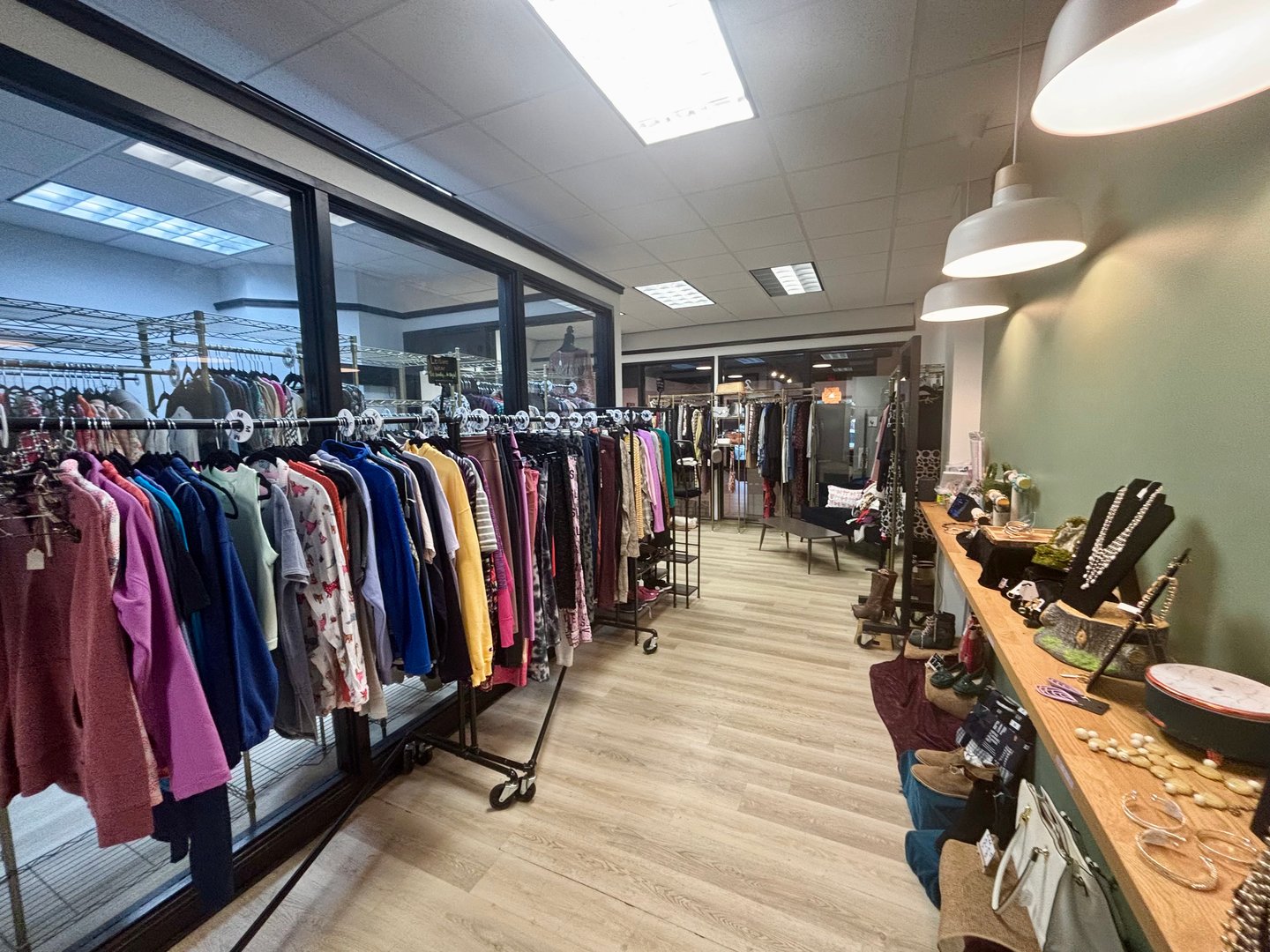 Resale boutique clothing selection