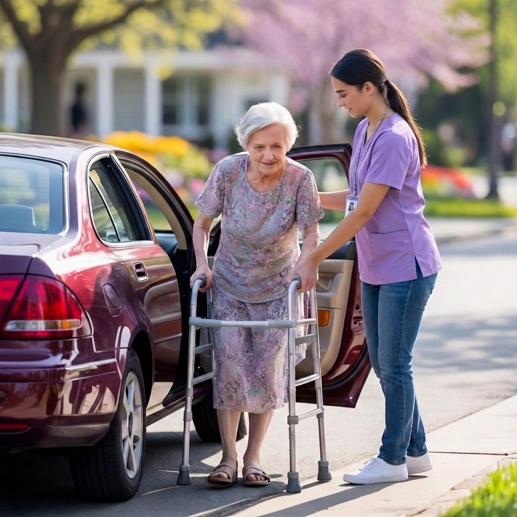 Young woman wearing a lanyard