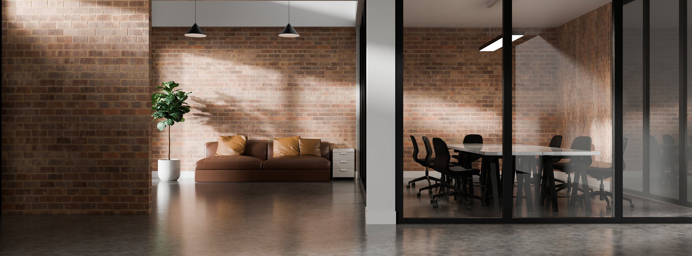 3D Modern industrial office interior