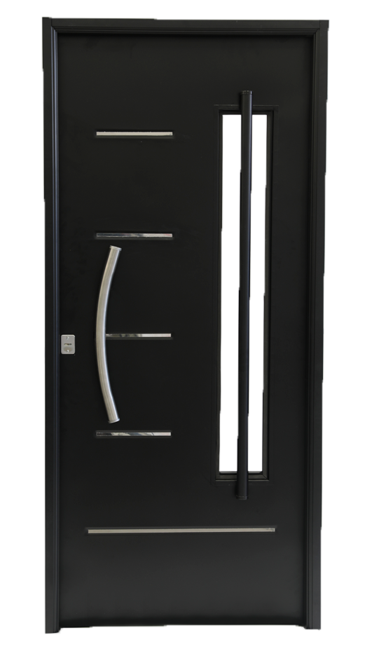 Worker replace aluminium swing door lock.