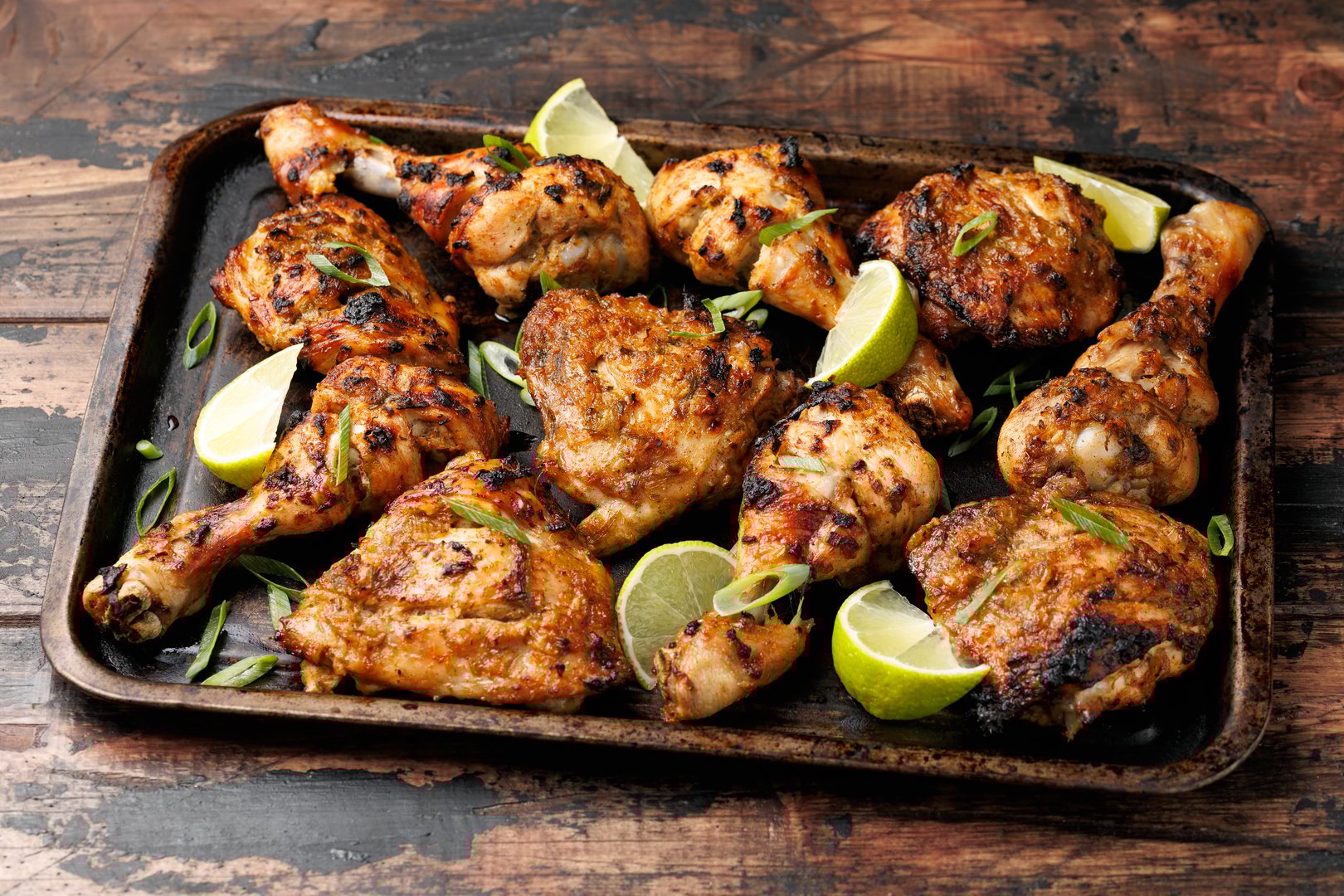 Baked Jerk Chicken with Lime and Spices.