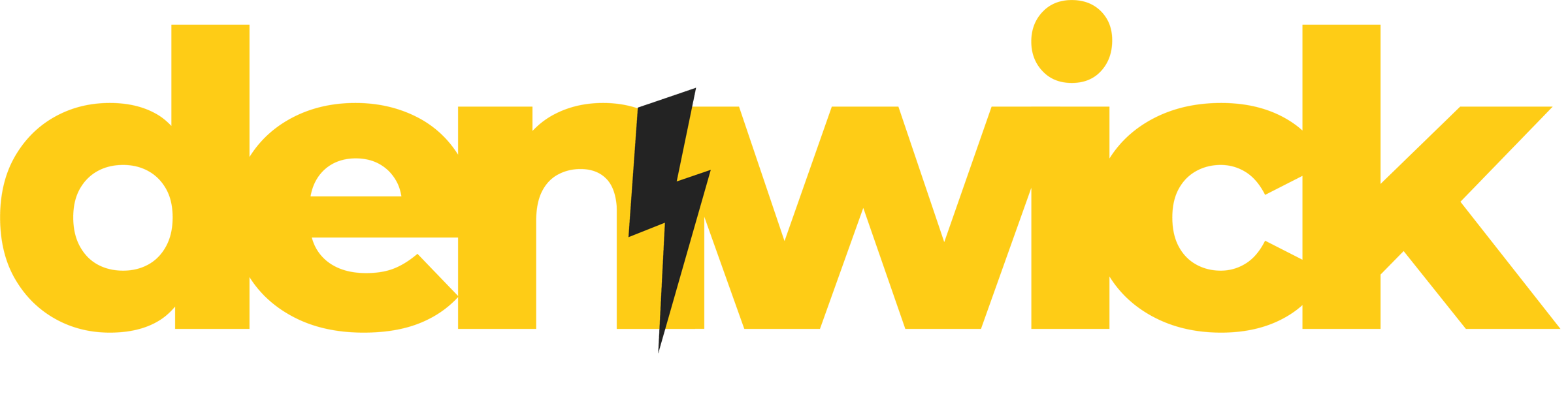 Denwick logo with hexagonal symbol and slogan Powering Performance with Precision Cooling on a black and yellow background.