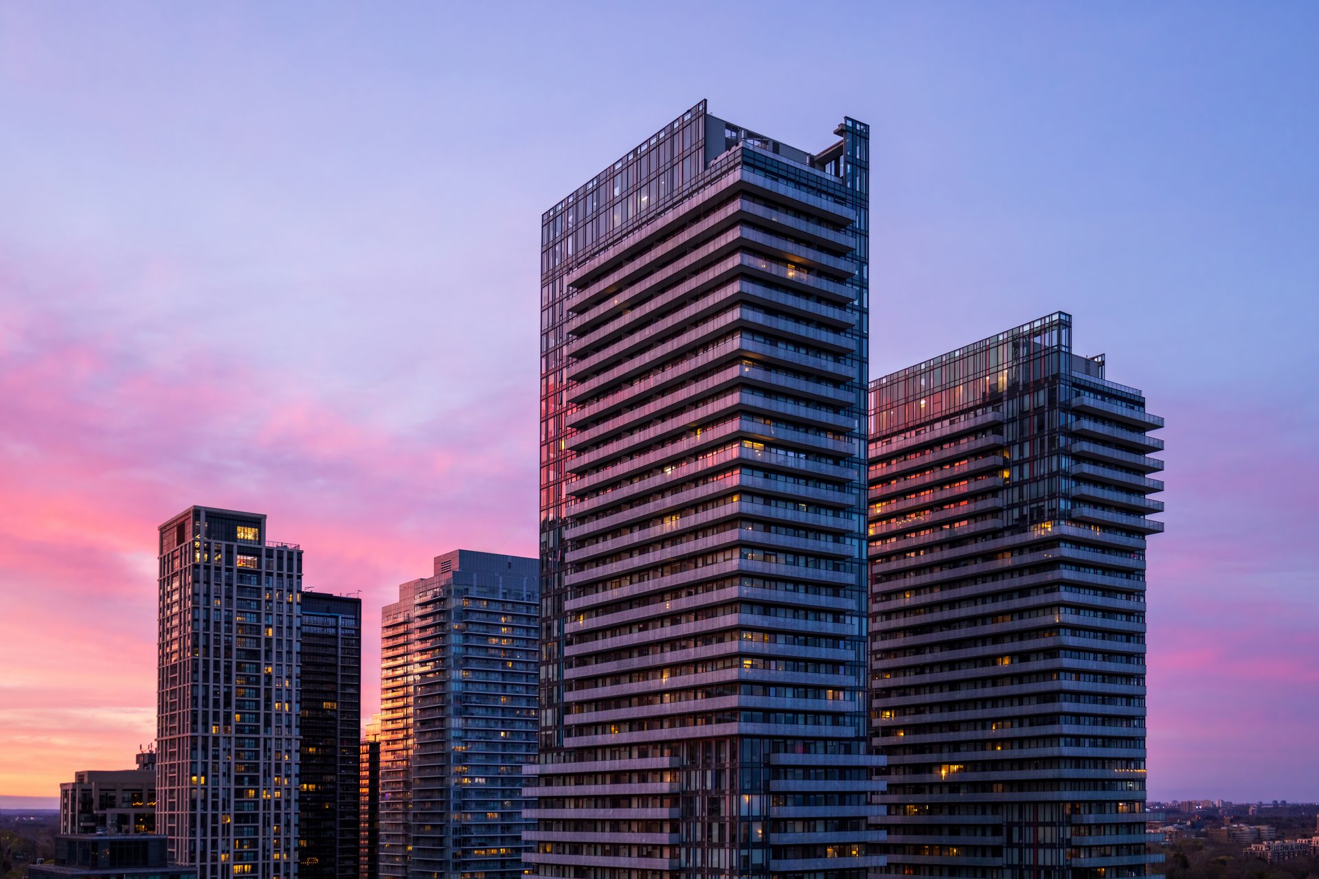 Toronto condominiums in a trendy middle and upper class district near Yonge and Eglinton midtown.