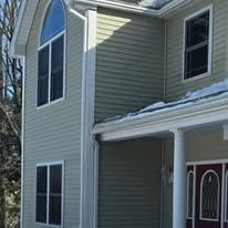 Completed siding installation