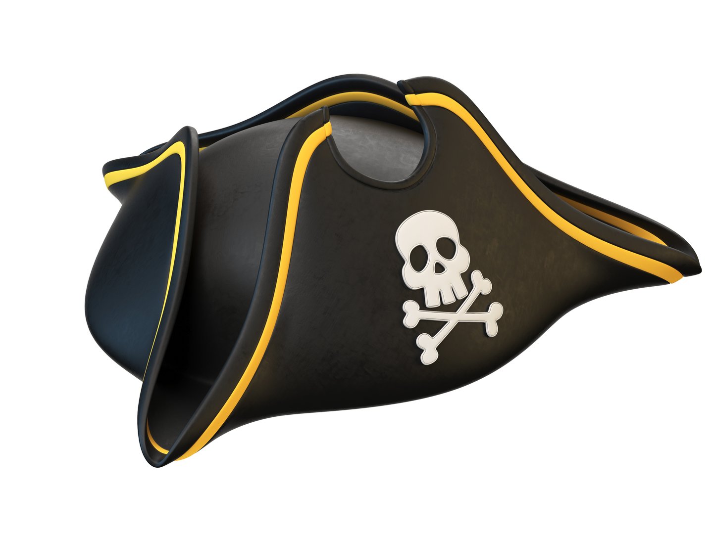 Pirate hat isolated on white background 3d rendering illustration