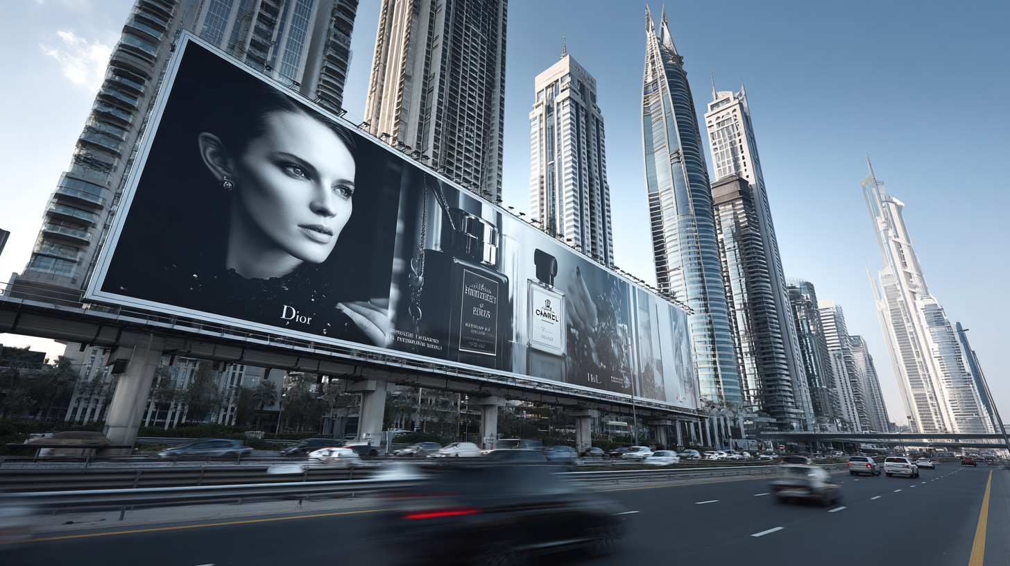 Digital billboard on a modern city highway