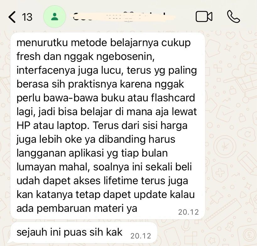 Testimoni Pelanggan Huahua Learning