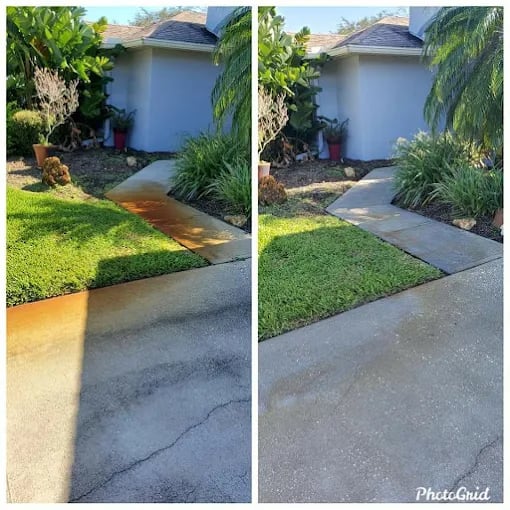 Driveway pressure washing project