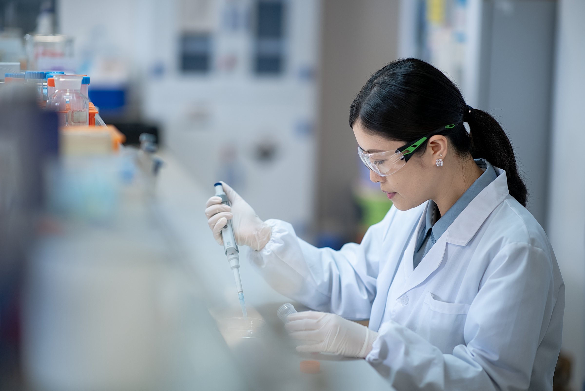 young doctor working in lab