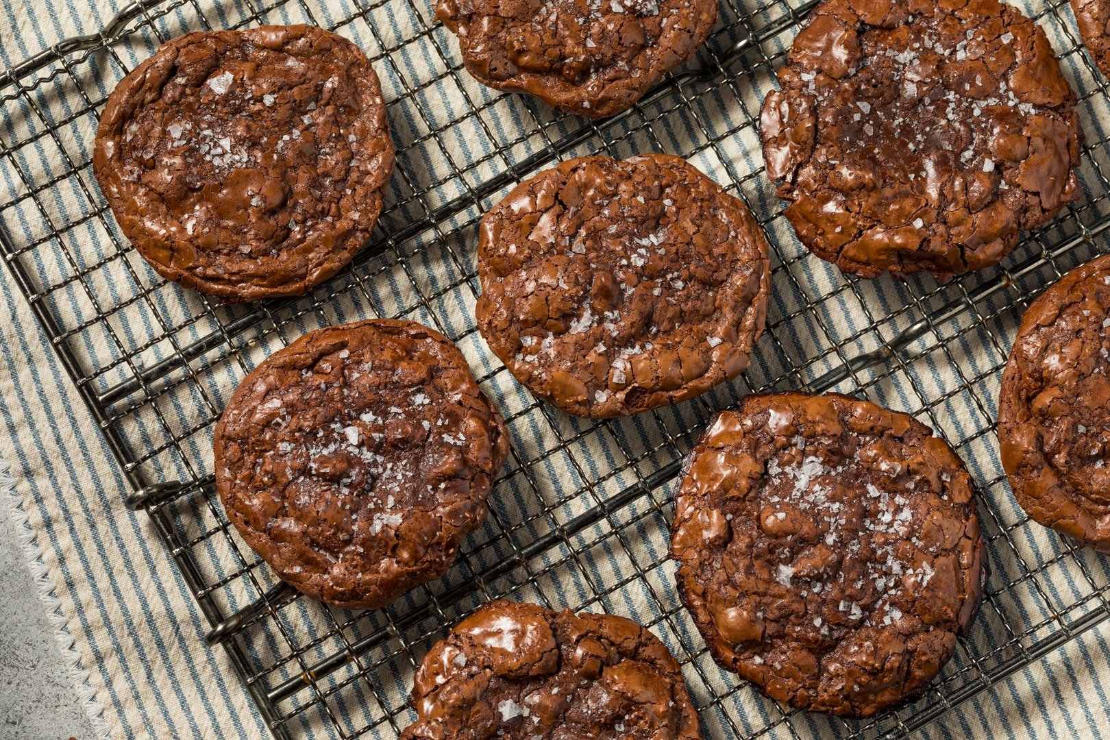 Homemade Flourless Double Chocolate Chip Cookies with Sea Salt