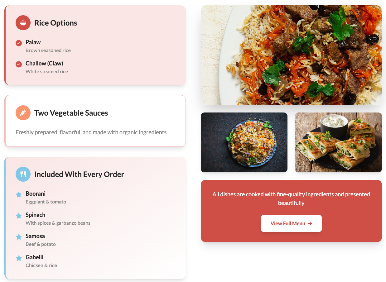 Fine Dining Restaurant website showcase