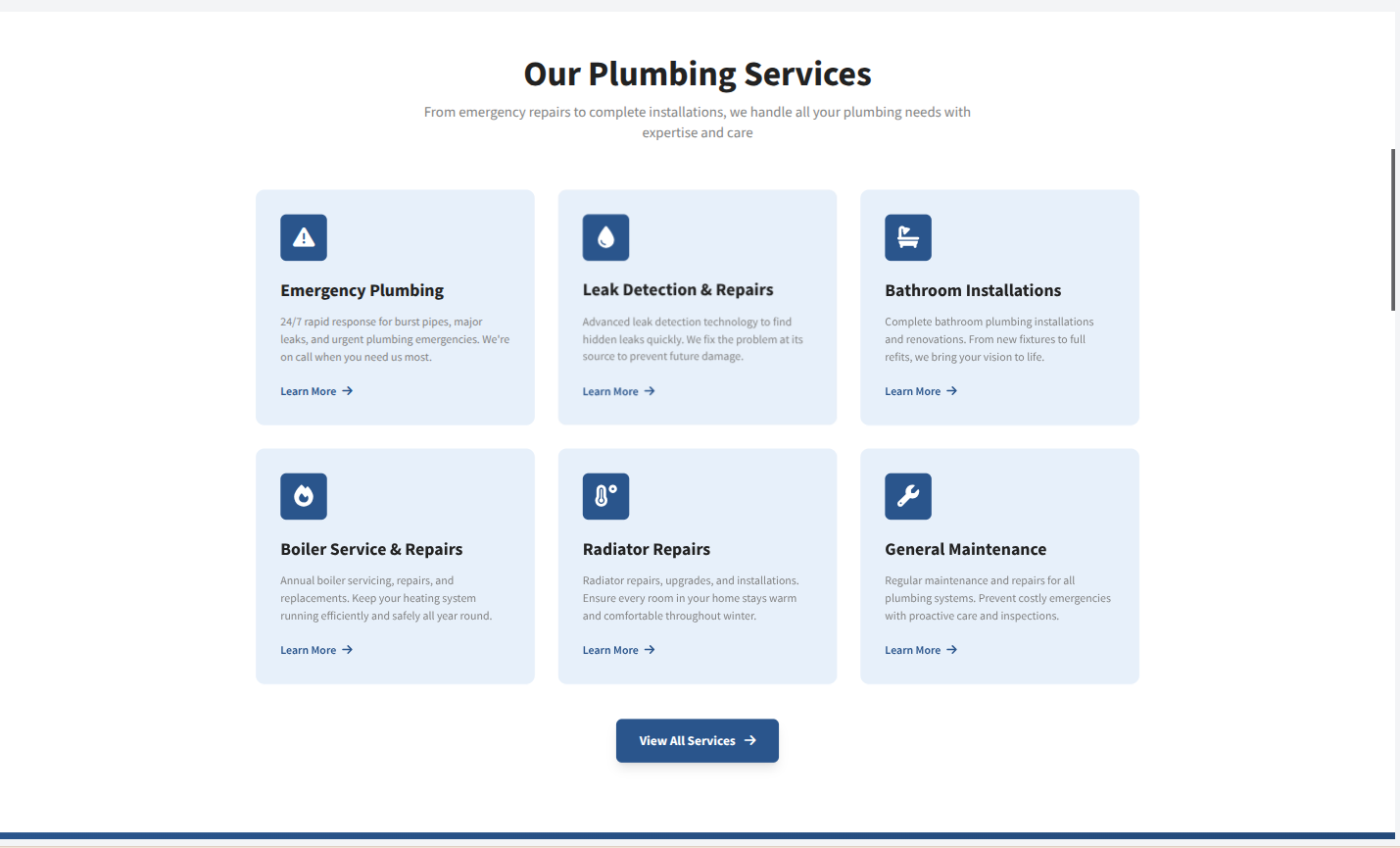 Harris and Sons Plumbing Demo Screenshot 2