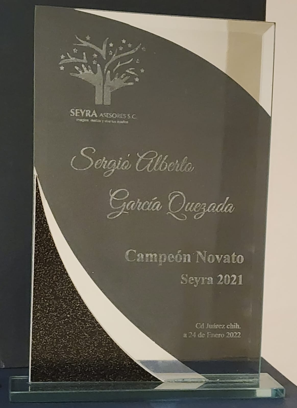 Reconocimiento Campeón Novato - Sergio García, primer gran logro profesional