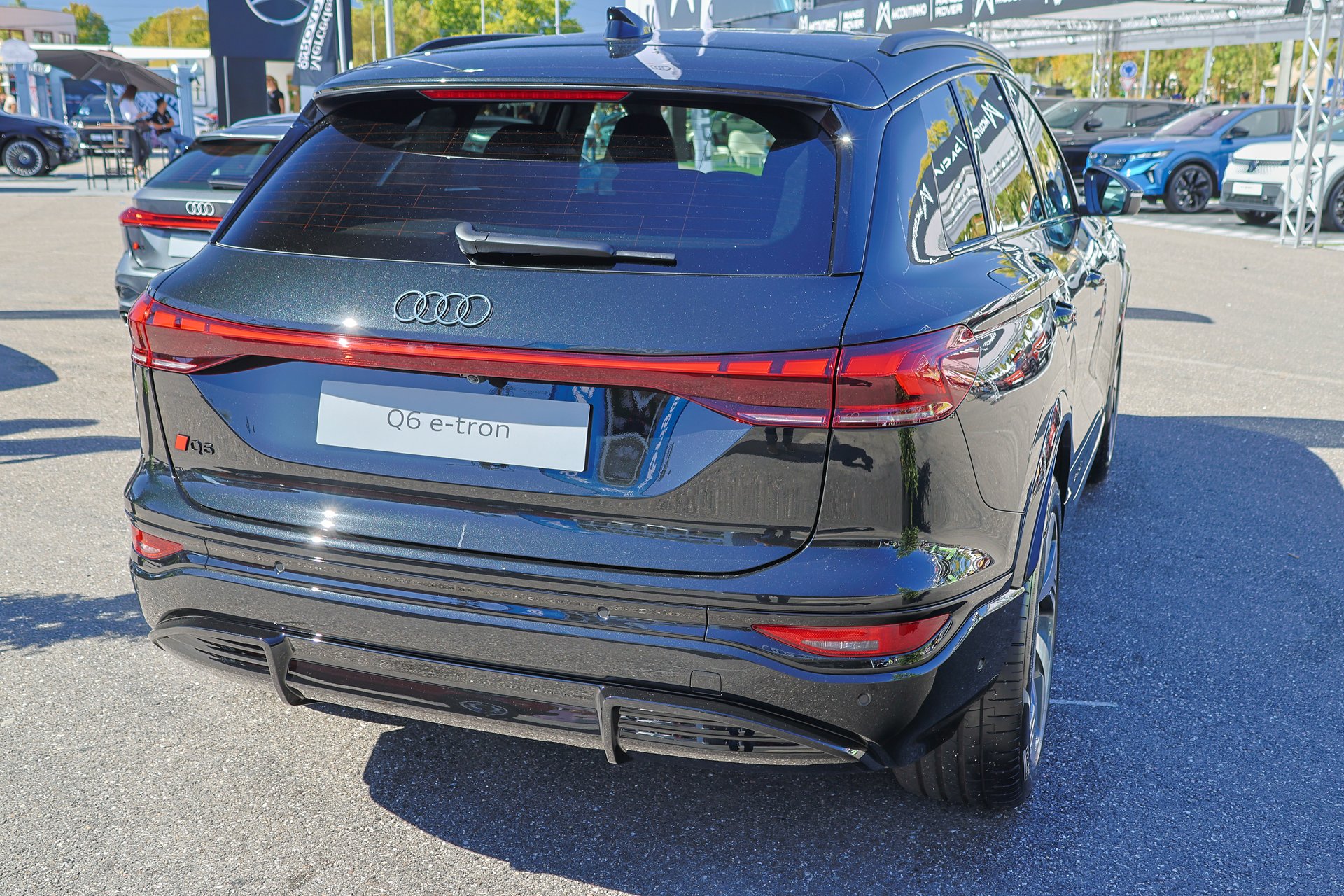 leiria, Portugal September 29, 2024, Showing the design and lines of the newest electric suv from audi, the q6 e tron