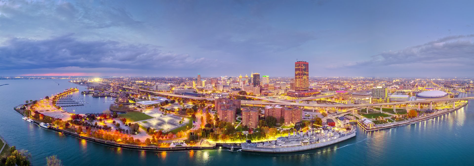 Buffalo, New York, USA downtown city skyline.