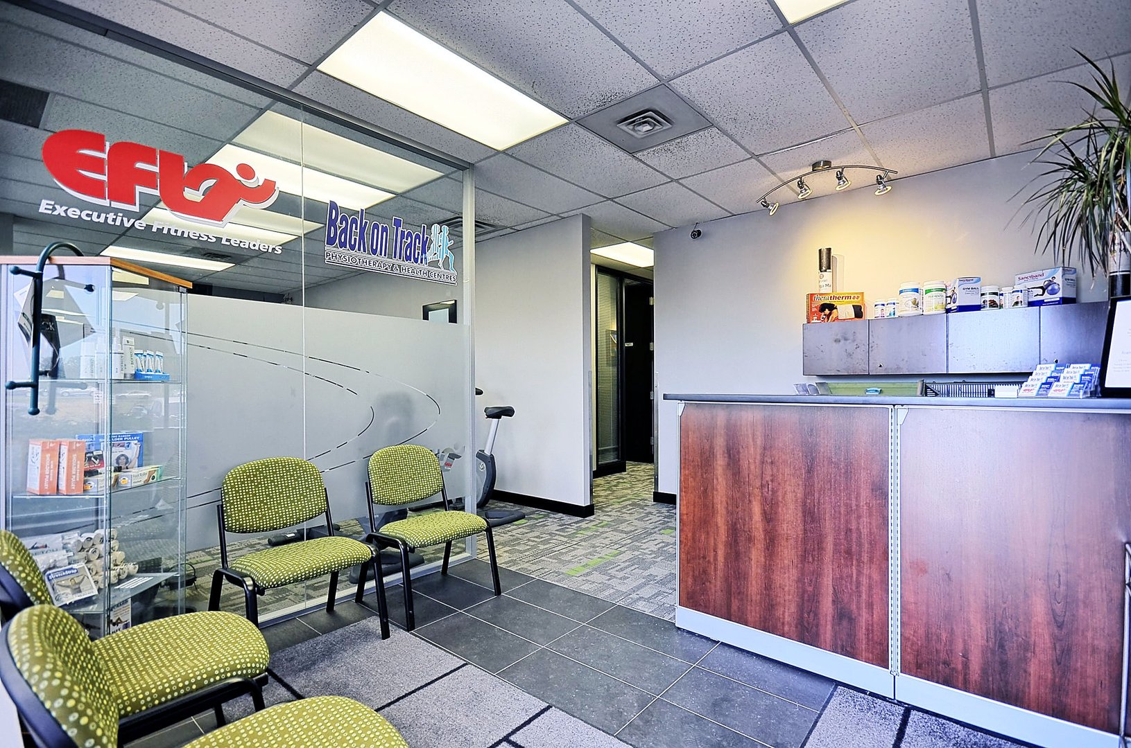 Reception area at Back on Track Physiotherapy