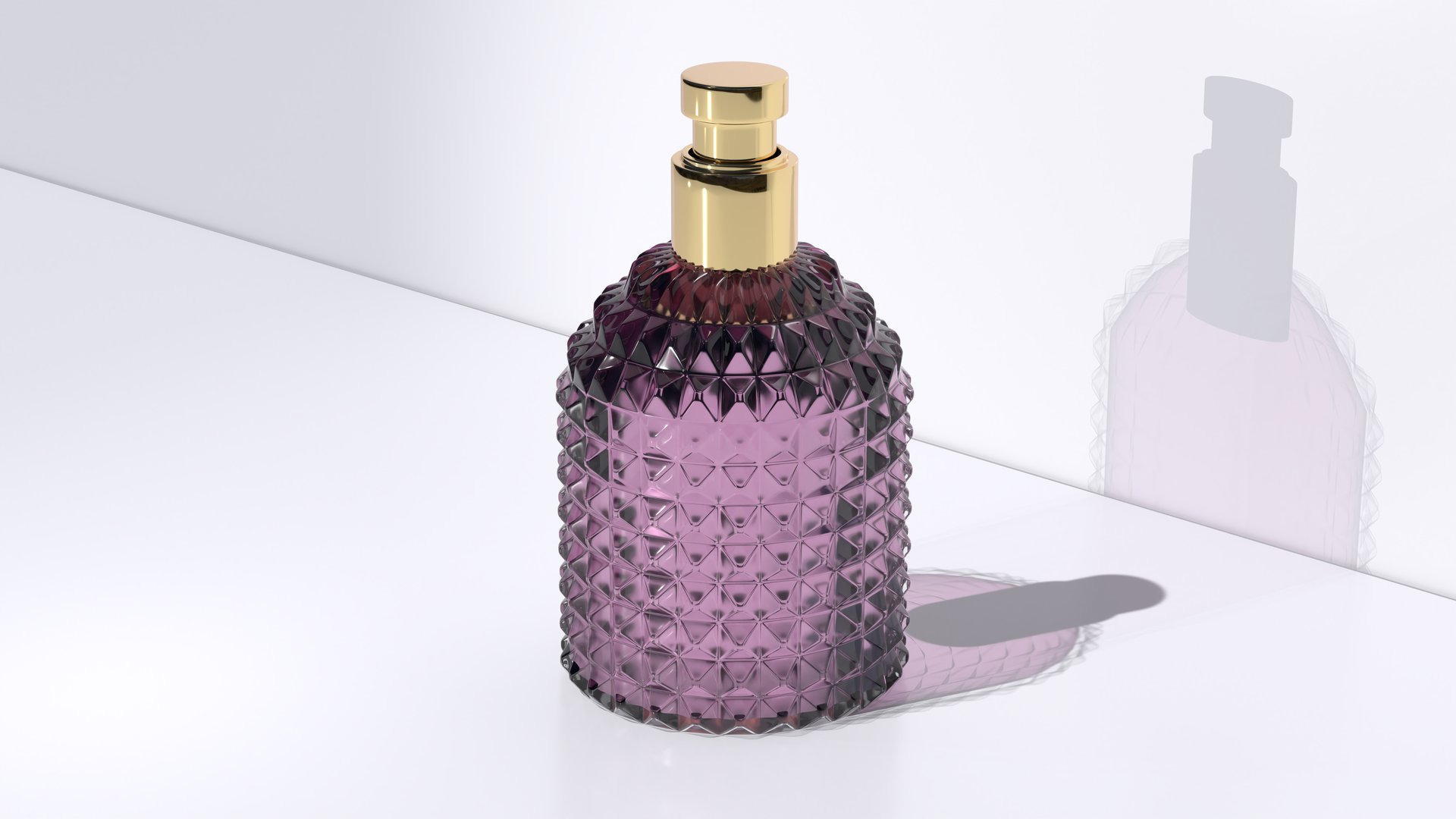 Trendy ribbed perfume bottle mockup, suitable for fragrance branding projects and product concept presentations, Ideal for holiday or special occasion marketing, 3d render