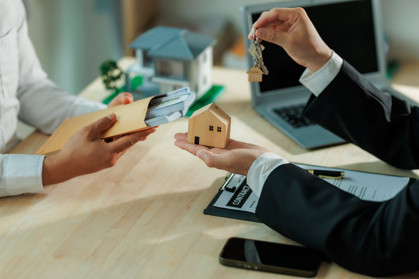 The final step of selling a house is a transfer of ownership.