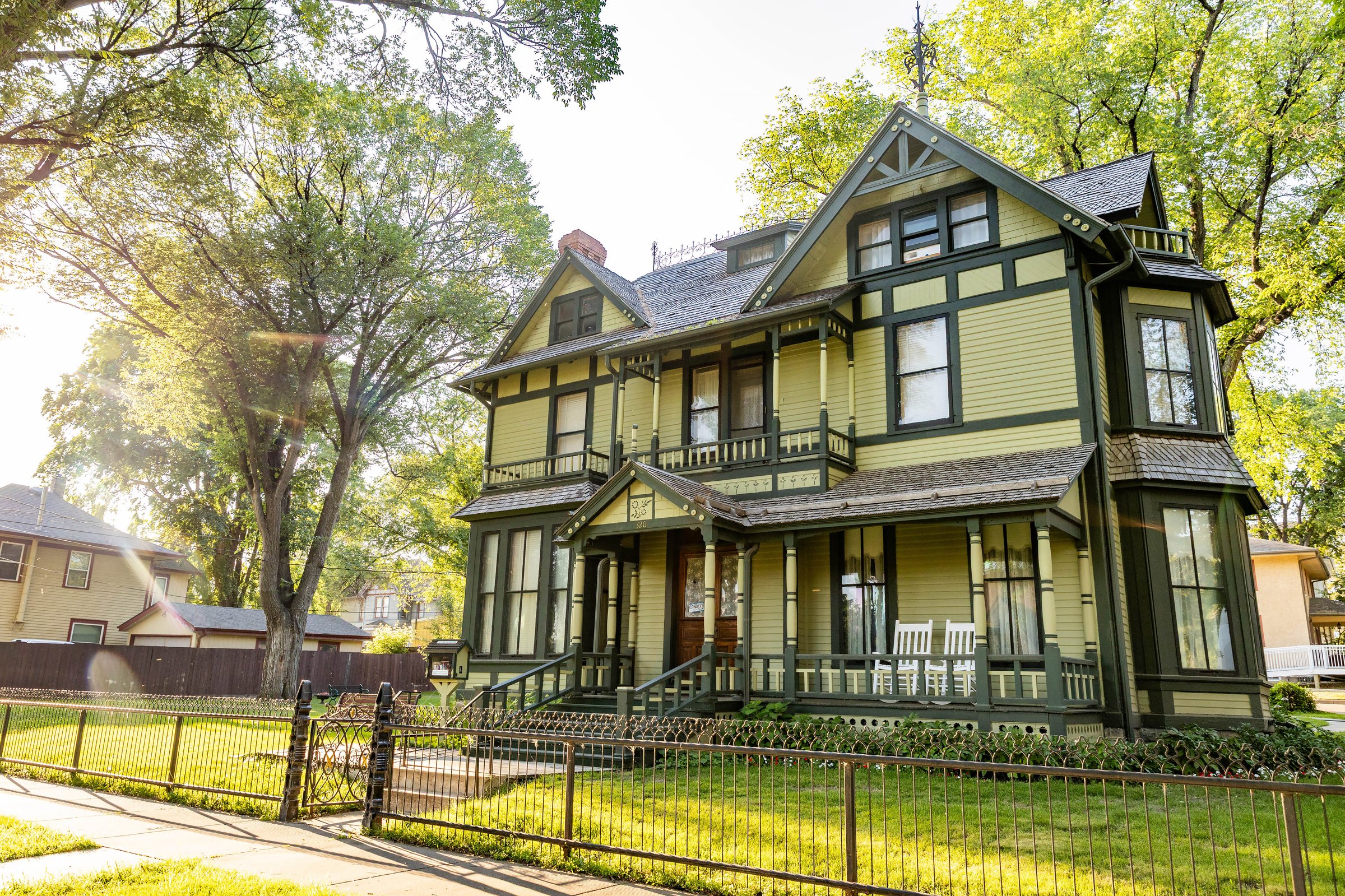 Bismarck, ND, USA - July 08, 2025: The beautifully restored Victorian Former Governors Mansion in Bismarck