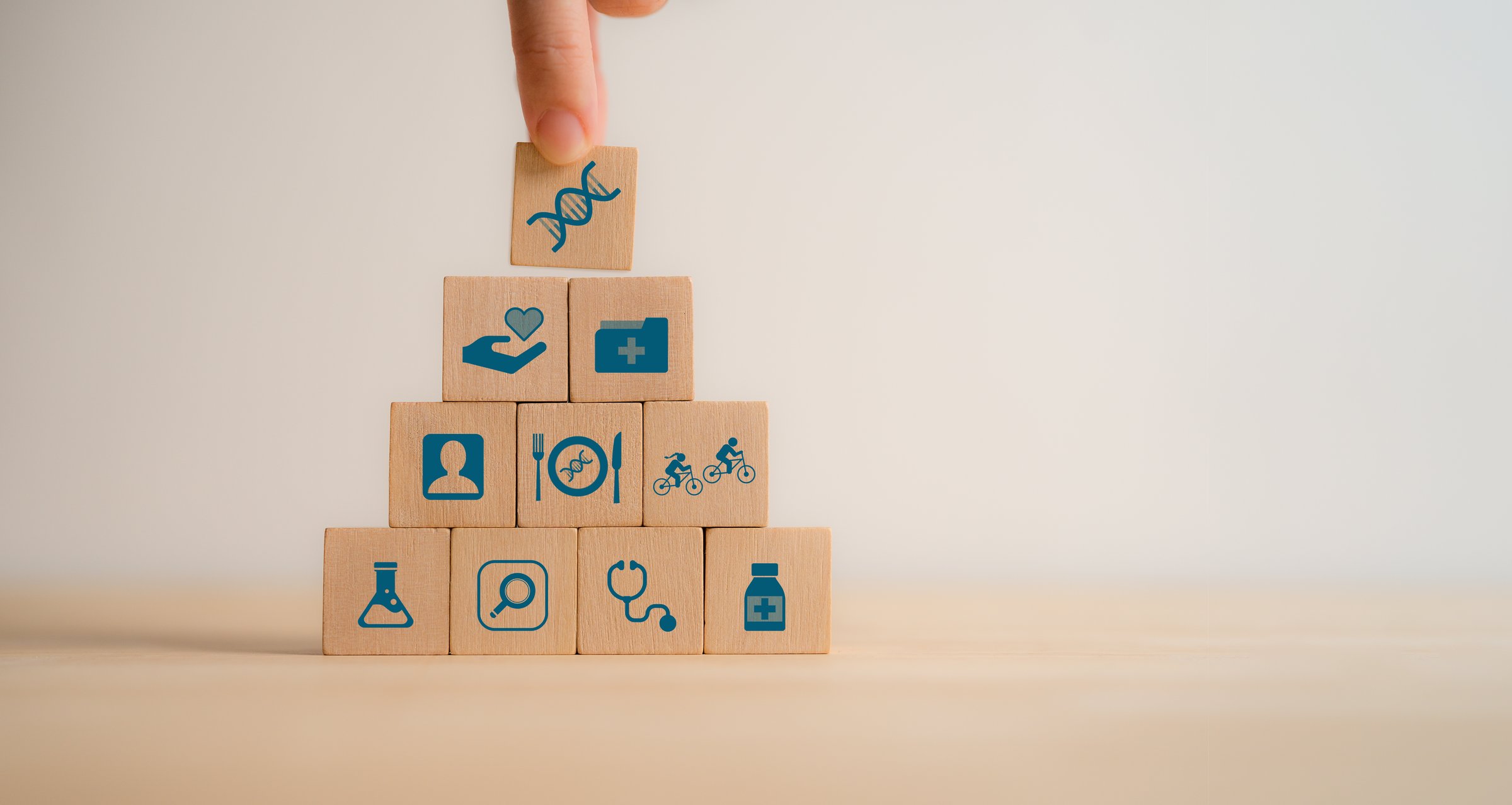 Personal genomics, personalized healthcare and wellness concept. Genetic testing and analyzing an individual's genetic makeup to provide customized healthcare and wellness solutions.