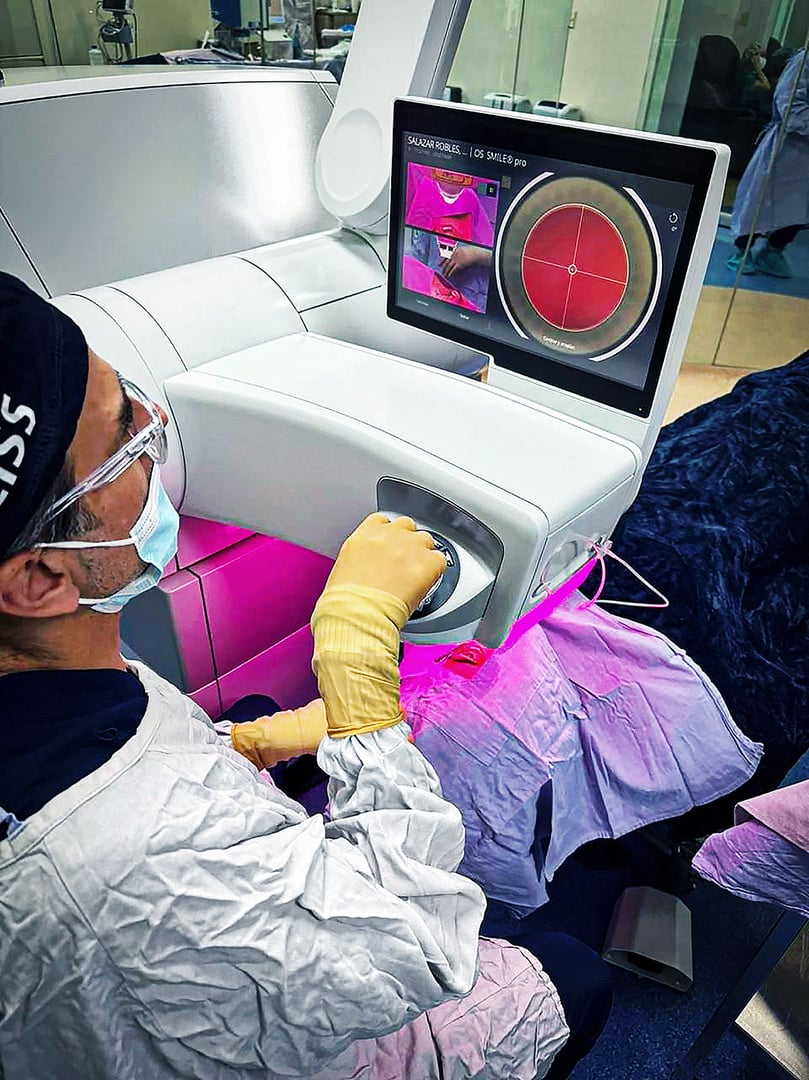 Paciente en consulta oftalmológica