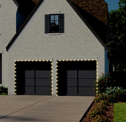 Triple garage Christmas lighting mockup