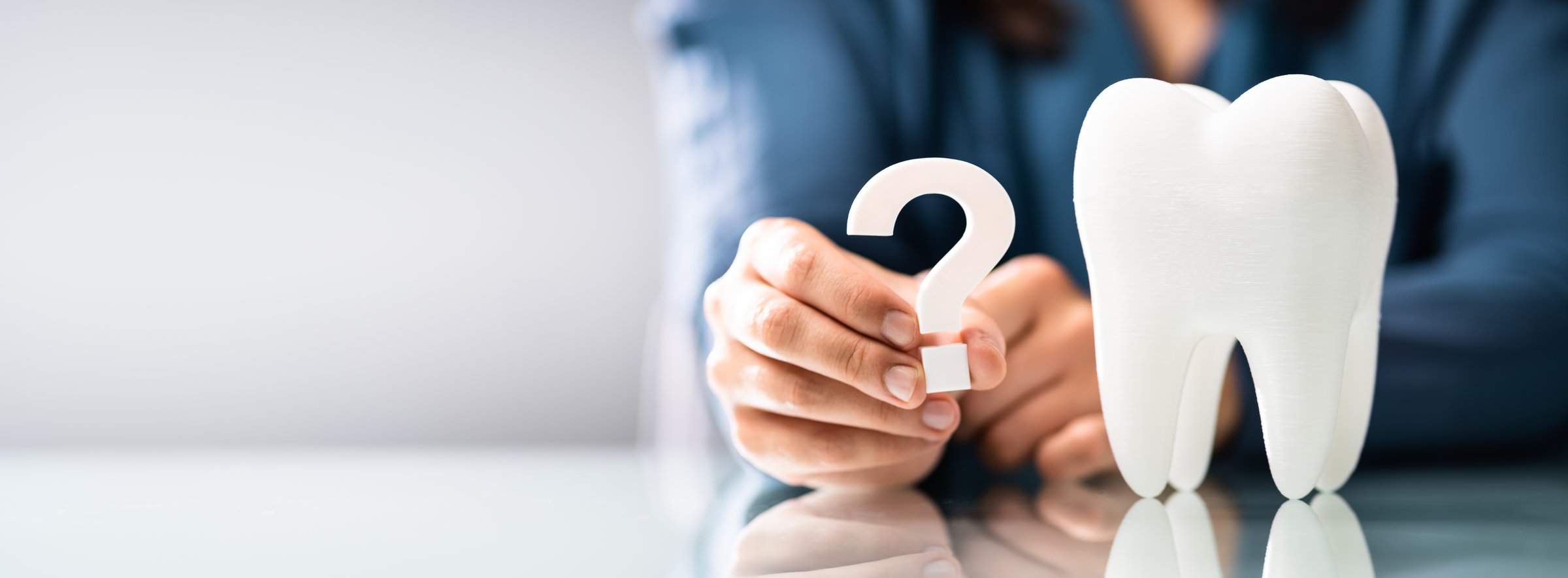 Woman Dental Teeth Question Mark. Dentist FAQs