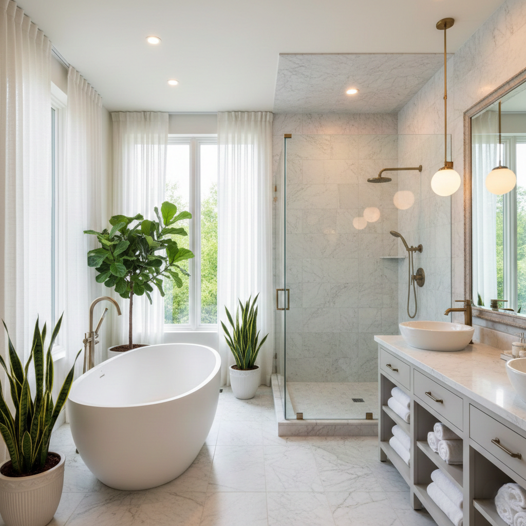 Elegant bathroom with modern fixtures