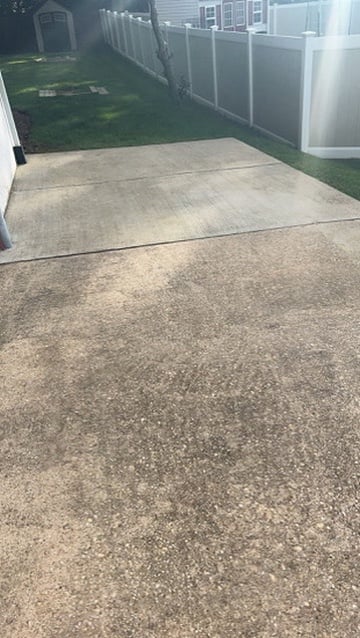 Driveway after pressure washing