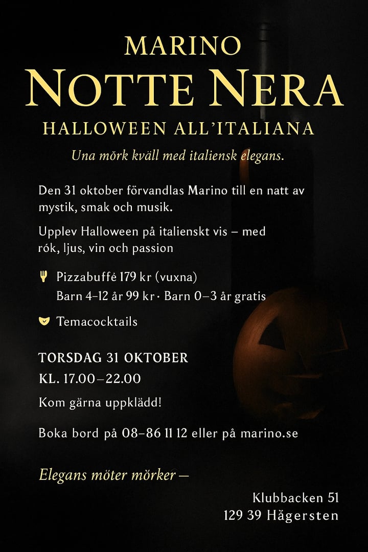 Halloween erbjudande på Marino - kom utklädda och få gratis burk