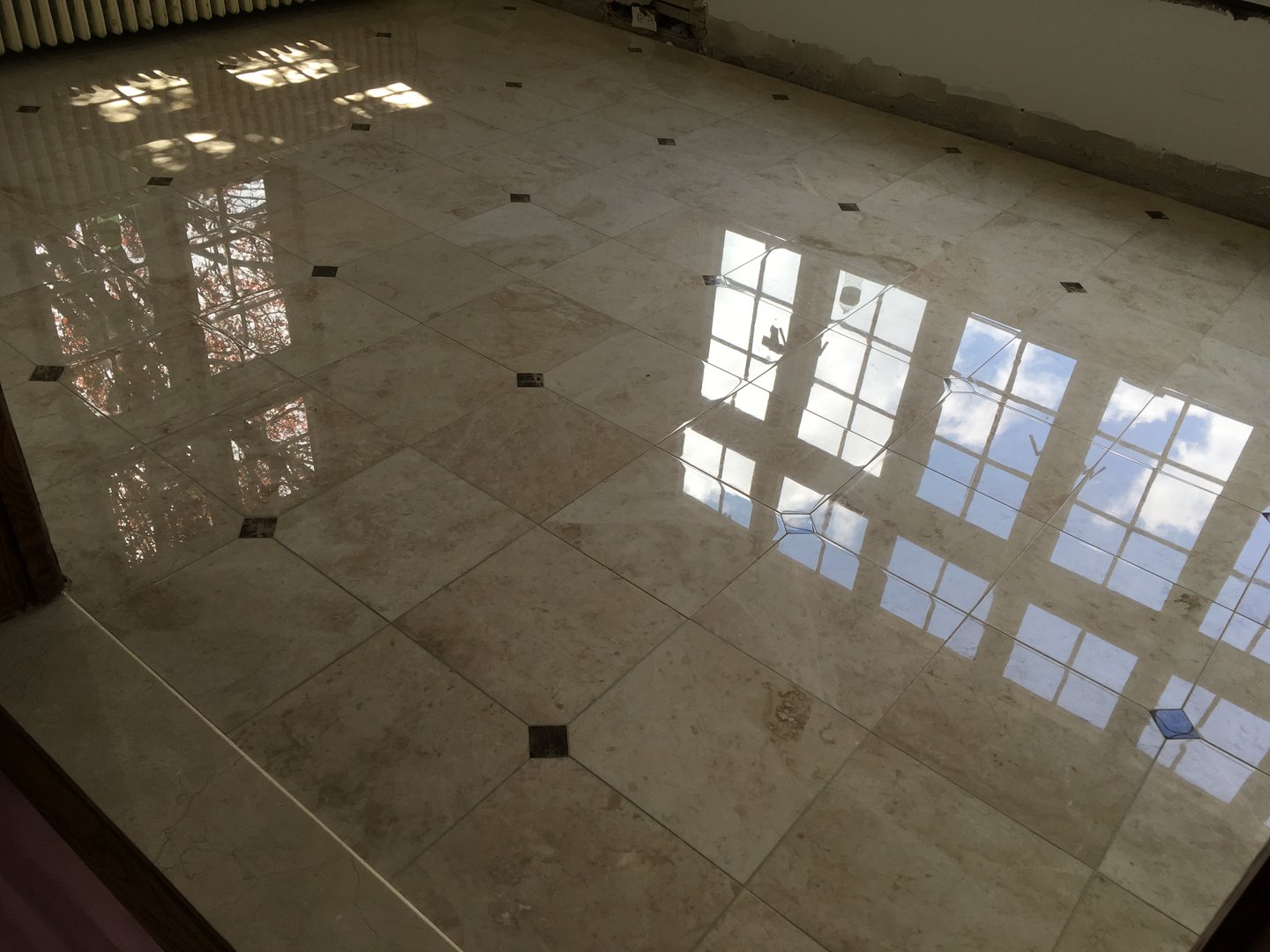 Marble floor polishing and maintenance