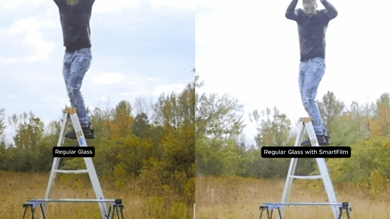 Smart glass impact resistance test demonstration