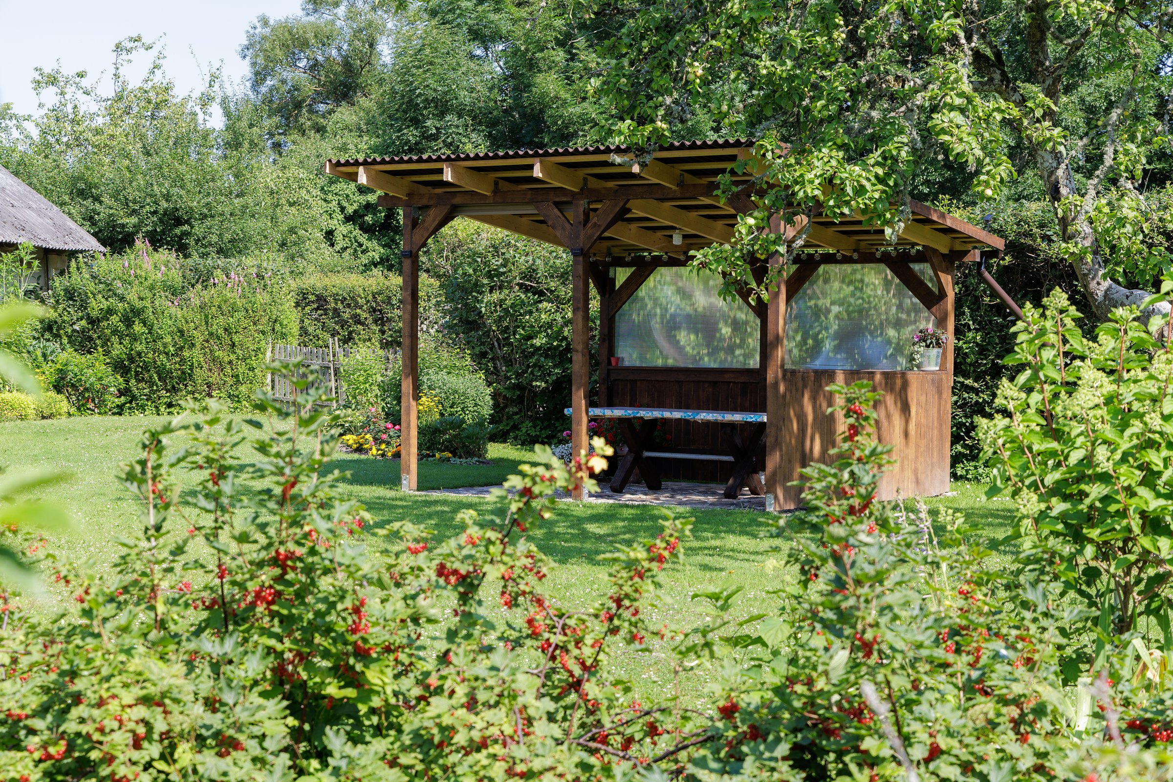 Beautiful gazebo in garden