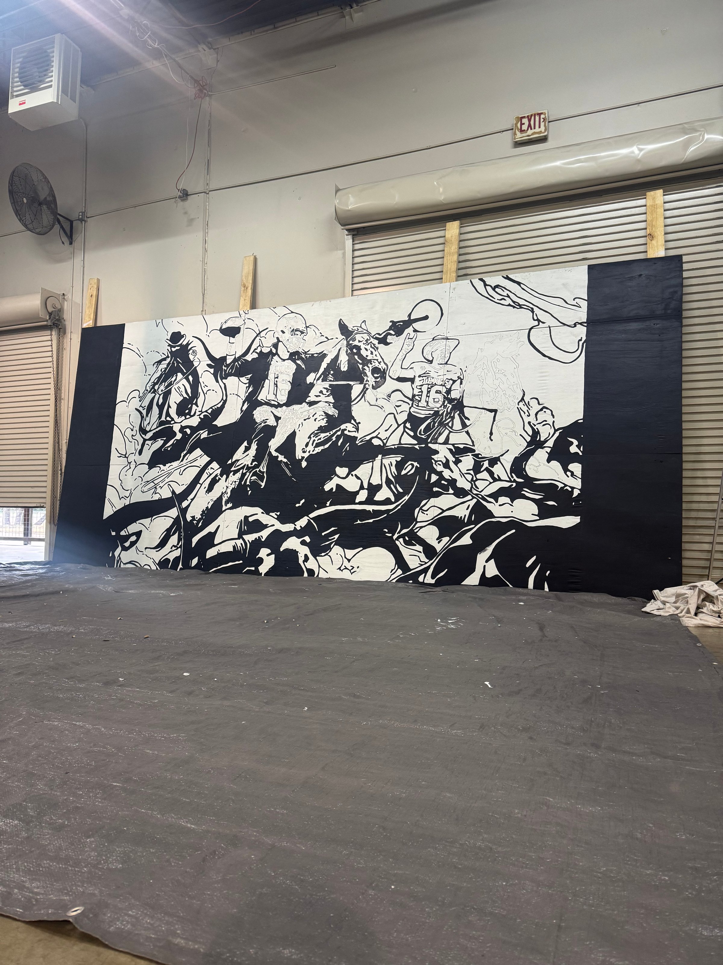 Arch Manning Mural Process Photo 5