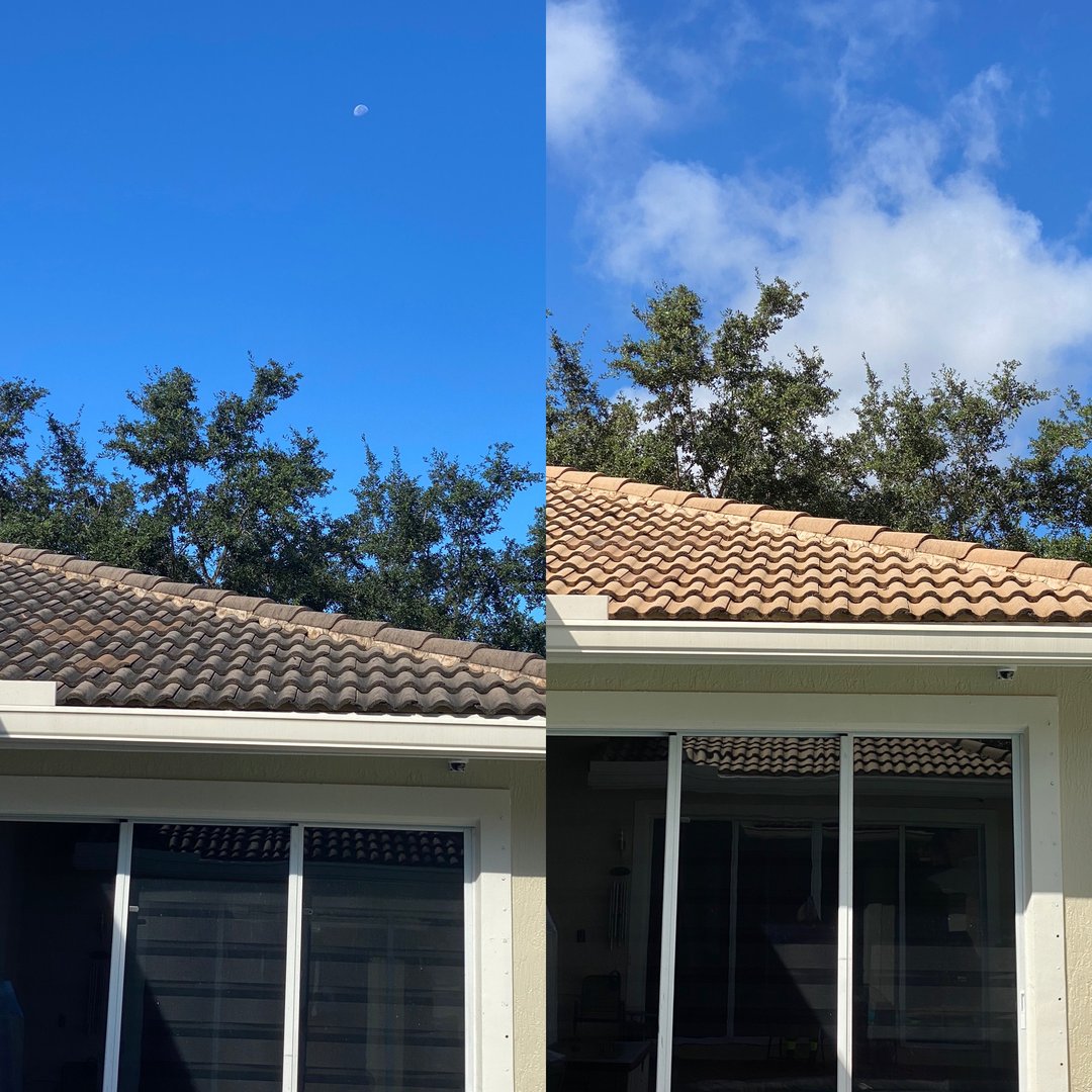 Before - dirty roof