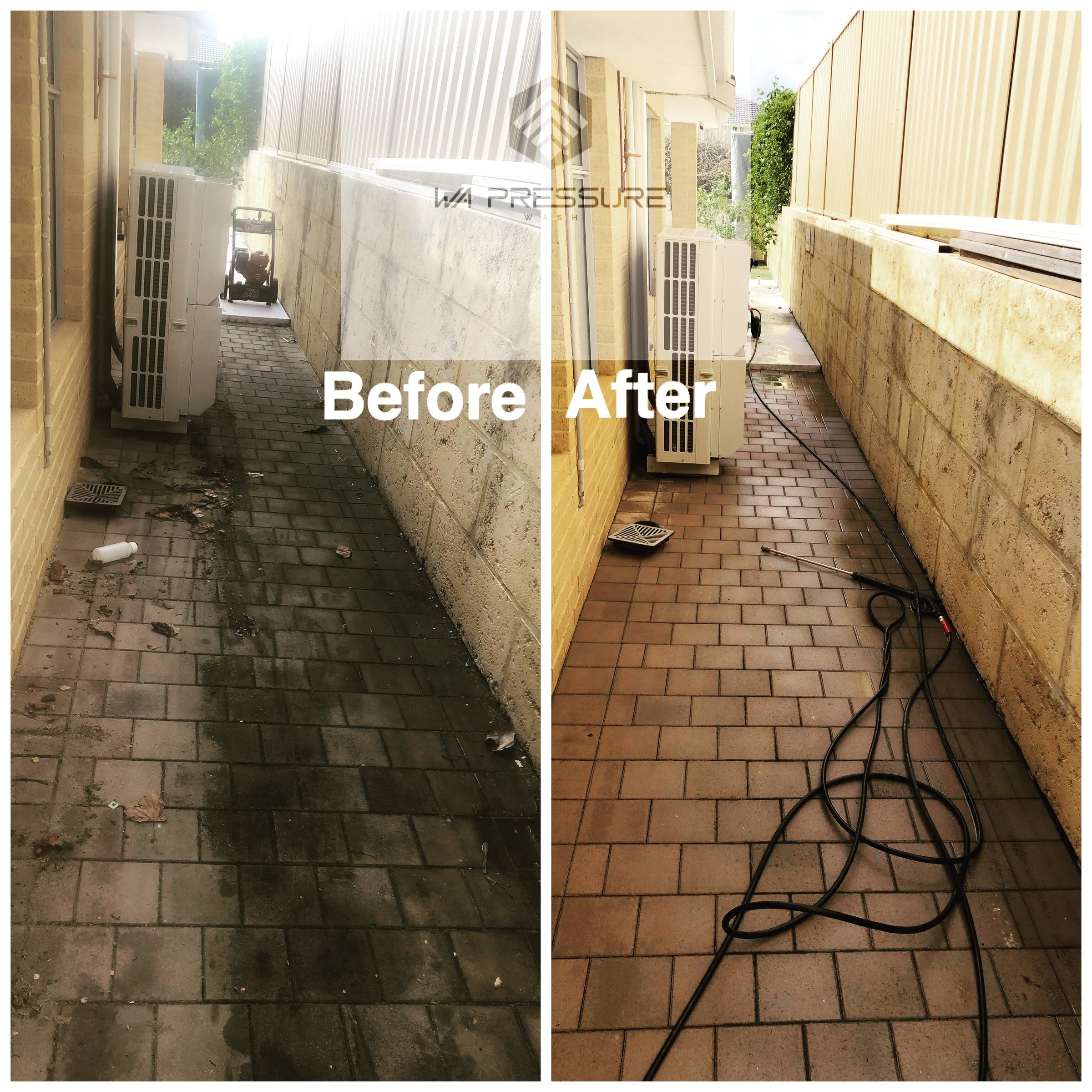 Concrete and patio pressure washing results