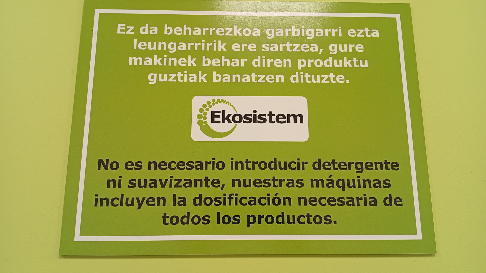 Interior lavandería EKOSISTEM