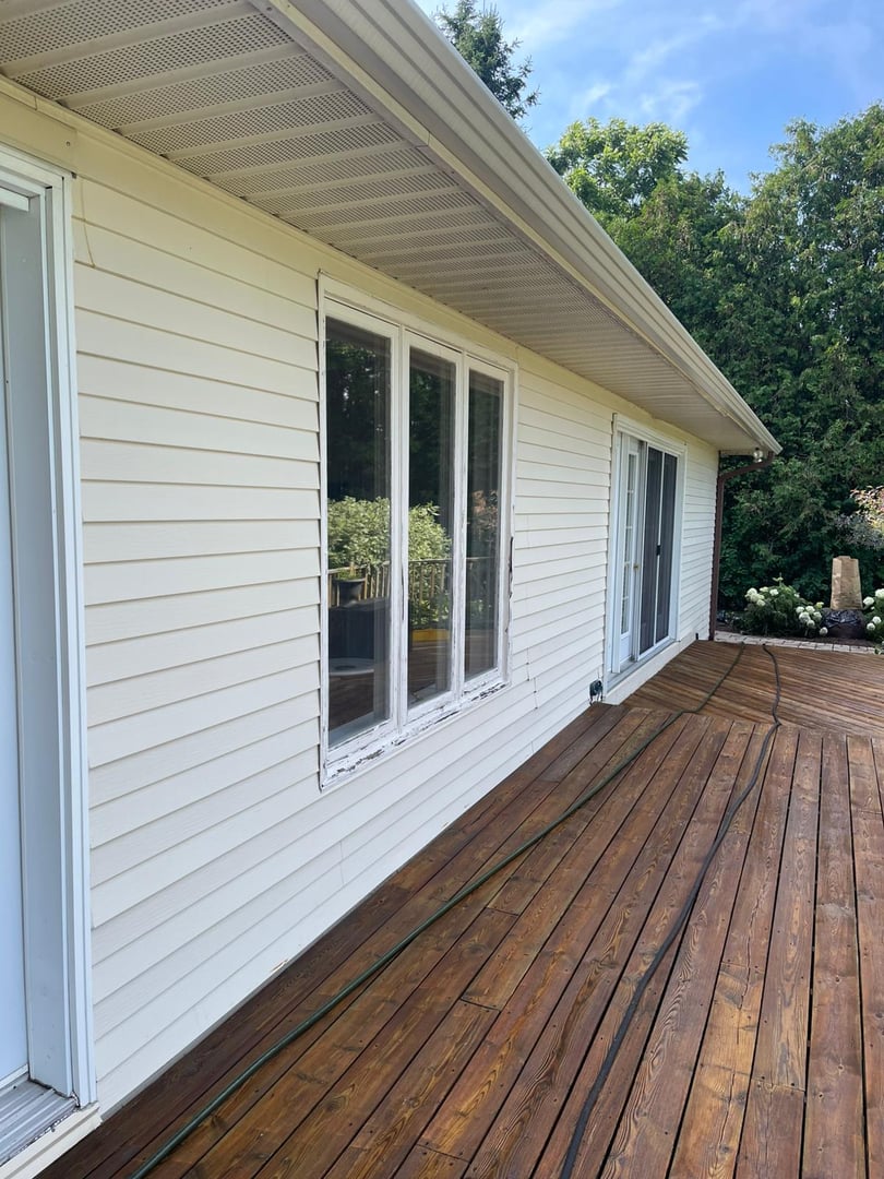 After vinyl siding cleaning - clean and restored siding